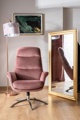 Крісло з підставкою для ніг SIGNAL NIXON VELVET Рожевий, фото 3