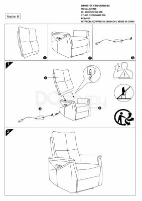 Кресло-реклайнер Signal NEPTUN M VELVET Серый, фото 2