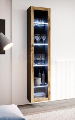 Вітрина Cama VIGO 180 скло чорний матовий/дуб вотан, фото 1