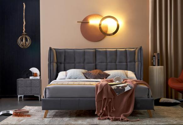 Ліжко HALMAR SCANDINO 160х200 Сірий, фото 2