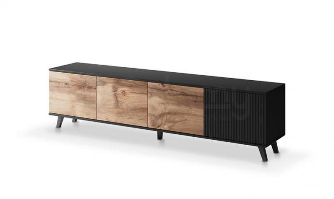 Тумба под телевизор Halmar RANDOM RTV-3 дуб вотан/черный, фото 1