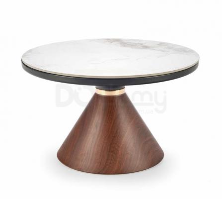 Журнальний столик Halmar GENESIS білий мармур/горіх, фото 1