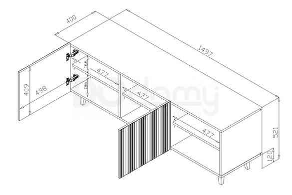 Тумба под телевизор CAMA PAFOS RTV '150' 2D2K Черный, фото 4