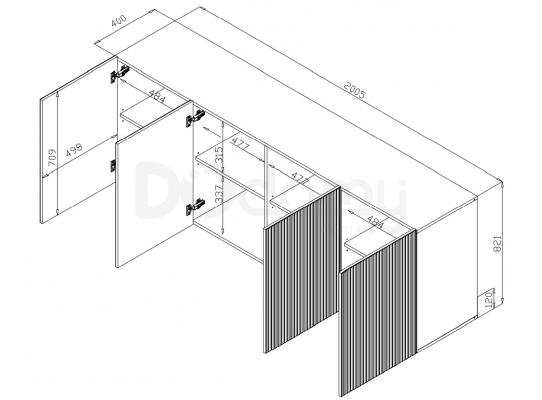 Комод CAMA PAFOS 200 4D Белый, фото 4