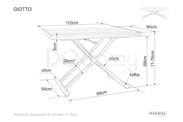 Стол/скамейка Signal с регулировкой высоты GIOTTO, фото 3
