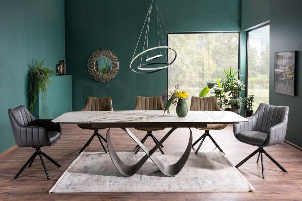 Стіл Signal INFINITY CERAMIC білий / коричневий, фото 3