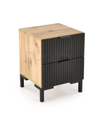 Приліжкова тумба Halmar NELA дуб крафт/чорний, фото 1
