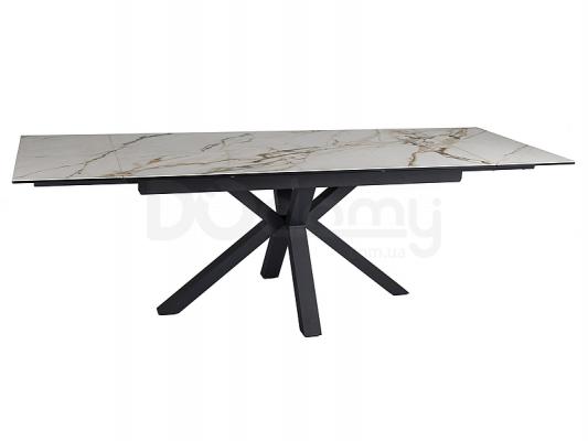 Стол раскладной Signal Columbus Ceramic белый/черный, фото 1