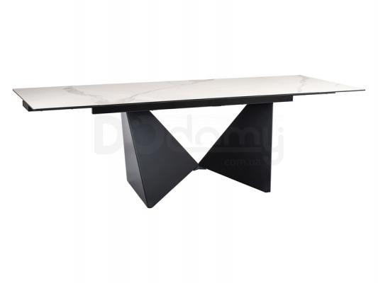 Стіл Signal Peterson Ceramic білий/чорний матовий, фото 1