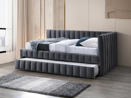 Ліжко SIGNAL ALFIE VELVET 120X200 Сірий (BLUVEL 14), фото 1
