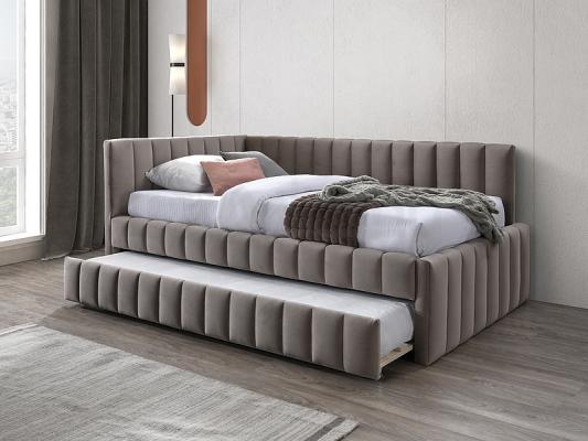 Ліжко SIGNAL ALFIE VELVET 120X200 Бежевий (C. BEŻ BLUVEL 40), фото 1