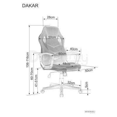 Офісне крісло SIGNAL DAKAR Чорний / Блакитний, фото 4
