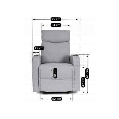 Крісло-реклайнер MEBEL ELITE ALAN Сірий, фото 2