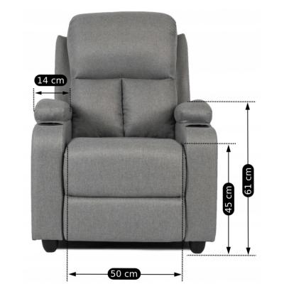 Крісло-реклайнер MEBEL ELITE BOBBY Сірий, фото 2