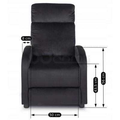 Крісло-реклайнер Mebel Elite DANNY чорний оксамит, фото 2