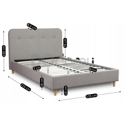 Кровать MEBEL ELITE DENNIS 120х200 Серый, фото 4