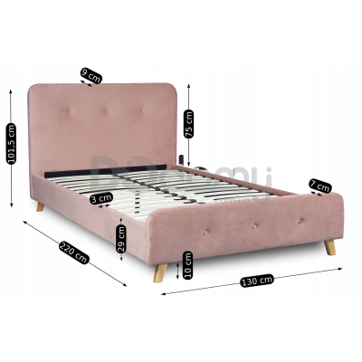 Ліжко MEBEL ELITE MIKEL 120х200 Рожевий, фото 4