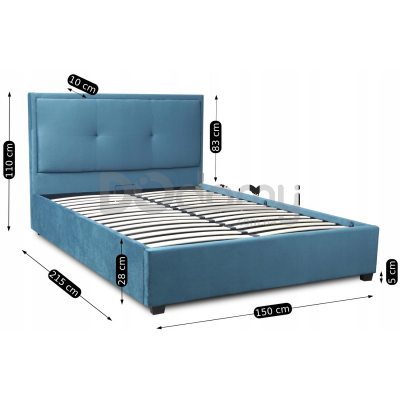 Ліжко MEBEL ELITE ANDRE 140х200 Синій, фото 4