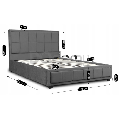 Кровать MEBEL ELITE CARLOS 140х200 Серый, фото 4