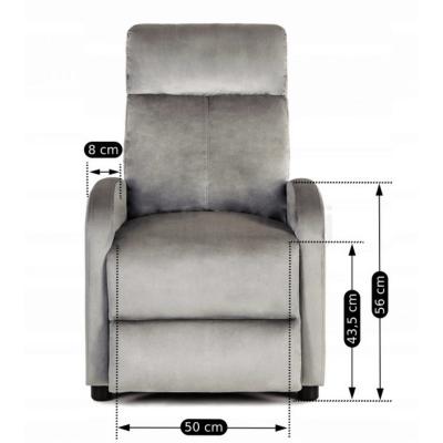 Кресло-реклайнер Mebel Elite DANNY серый бархат, фото 2