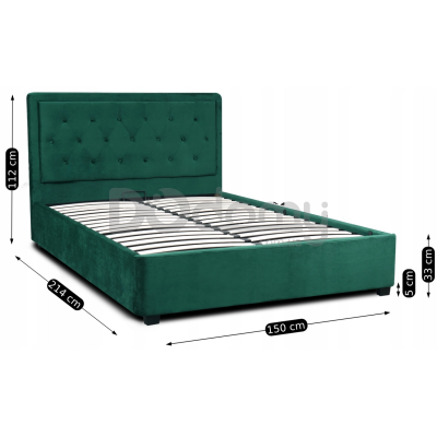 Ліжко MEBEL ELITE CROS 140х200 Зелений, фото 4