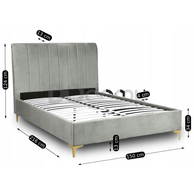 Ліжко MEBEL ELITE MARCELO 140х200 Сірий, фото 3