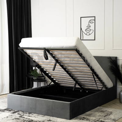 Кровать MEBEL ELITE MELIA 140х200 Темно-серый, фото 5