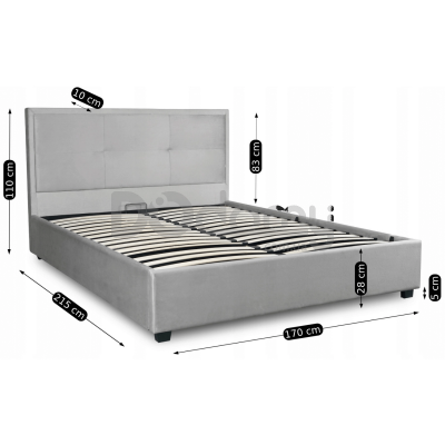 Кровать MEBEL ELITE ANDRE 160х200 Светло-серый, фото 4