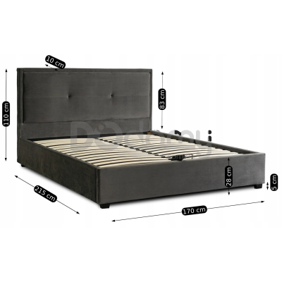 Кровать MEBEL ELITE ANDRE 160х200 Серый, фото 5