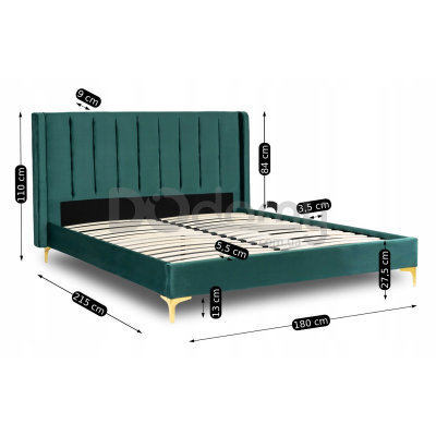 Кровать MEBEL ELITE ARIA 160х200 Зеленый, фото 5