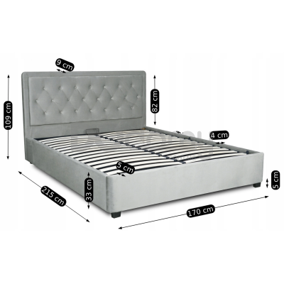 Кровать MEBEL ELITE CROS 160х200 Серый, фото 4