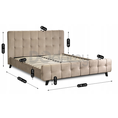 Кровать MEBEL ELITE LINO 160х200 Бежевый, фото 4