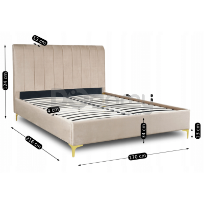 Кровать MEBEL ELITE MARCELO 160х200 Бежевый, фото 4