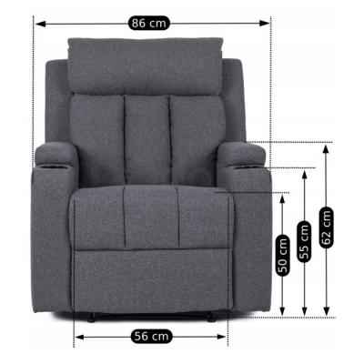 Крісло-реклайнер Mebel Elite KOBI 2 темно-сірий, фото 2