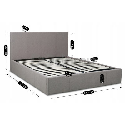 Кровать MEBEL ELITE MELIA 160х200 Серый, фото 5