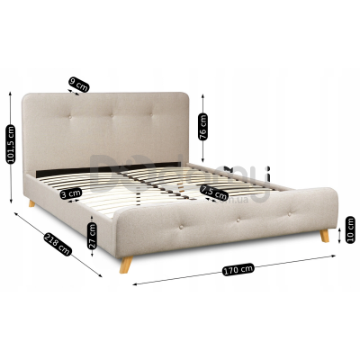 Кровать MEBEL ELITE MIKEL 160х200 Бежевый, фото 4