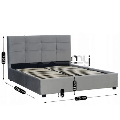 Кровать MEBEL ELITE TINGA 160х200 Серый, фото 4