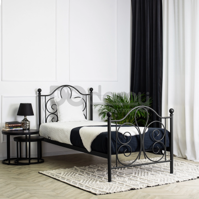 Ліжко MEBEL ELITE LORDI 90х200 Чорний, фото 1