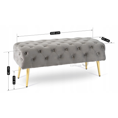 Скамейка MEBEL ELITE VERA Серый, фото 3