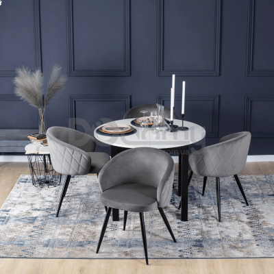 Стіл MEBEL ELITE HARRY 102-142 Чорний / Білий, фото 2