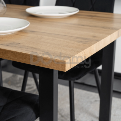 Стіл MEBEL ELITE GLOS 135 Дуб золотий / Чорний, фото 3