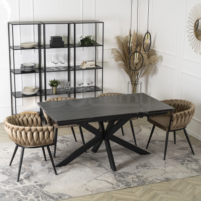 Стіл MEBEL ELITE BRUNO 160-240 Чорний, фото 1