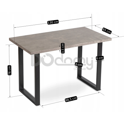 Стіл MEBEL ELITE ALTE MAX 130 Бетон (Сірий), фото 4