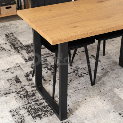 Стіл MEBEL ELITE ALTE 2 120 Дуб золотий / Чорний, фото 2