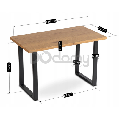 Стіл MEBEL ELITE ALTE 2 120 Дуб золотий / Чорний, фото 4