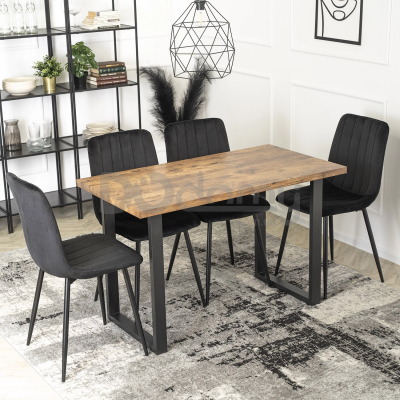 Стіл MEBEL ELITE ALTE 2 120 Дуб rustykalny / Чорний, фото 2