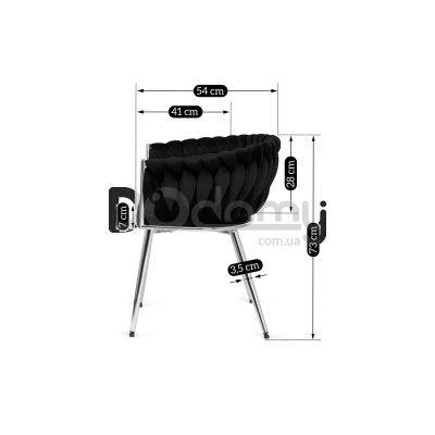 Кресло MEBEL ELITE SIENA Черный / Хром, фото 6