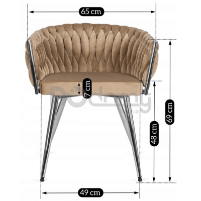 Крісло MEBEL ELITE SIENA Бежевий / Хром, фото 5