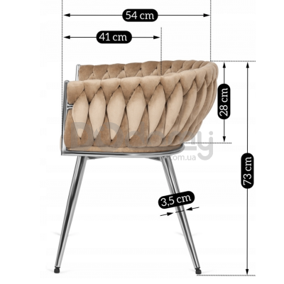 Крісло MEBEL ELITE SIENA Бежевий / Хром, фото 6