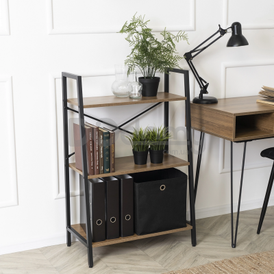 Стелаж MEBEL ELITE VIOR Горіх / Чорний, фото 1